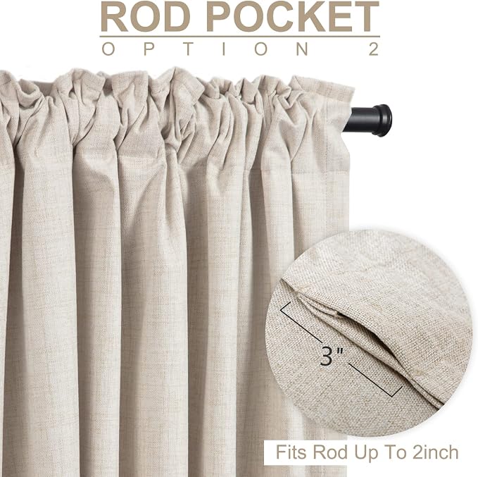 100% Blackout Shield Linen Blackout Curtains - Image 5