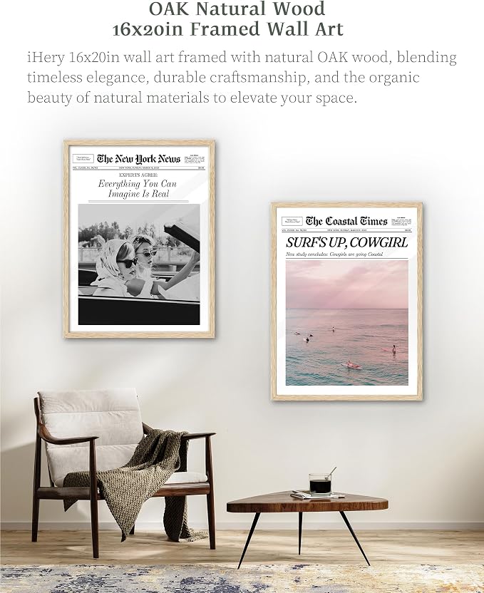 iHery Everything You Can Imagine Is Real Framed Trendy NewsPaper Wall Art - Image 4