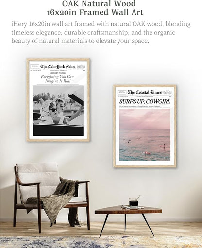 iHery Everything You Can Imagine Is Real Framed Trendy NewsPaper Wall Art - Image 4