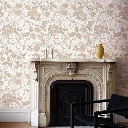 JiffDiff Vintage Peel and Stick Wall Stick，Champagne Wallpaper Rose Removable - Image 3
