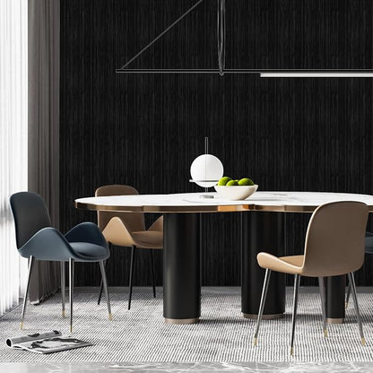 Black Grasscloth Peel and Stick Wallpaper - Image 4