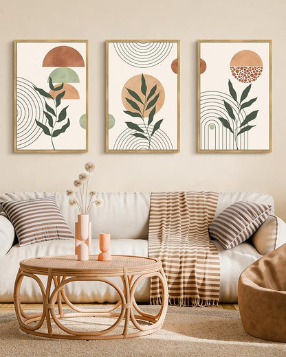 PHOPAGO Boho Wall Art Sage Plant Botanical Bohemain Framed Wall Printing Large - Image 2