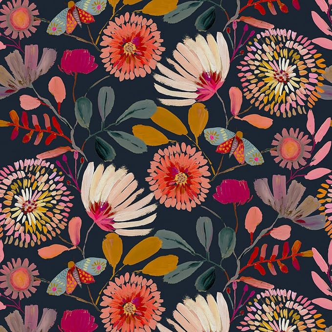 Floral Wallpaper Peel and Stick Boho Wall Paper Removable Waterproof by Unknown