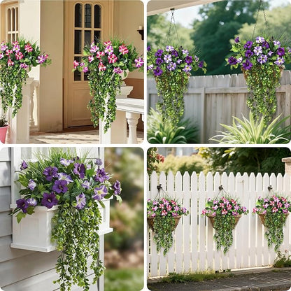 Waipfaru 4Pcs Fake Hanging Plants 2.7ft Fake Plants Eucalyptus Leaves UV - Image 6