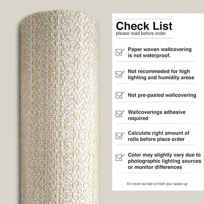 Ansehan Wallcovering W1321 Oxford Collection 36" W x 8 Yard L, Natural Paper - Image 8