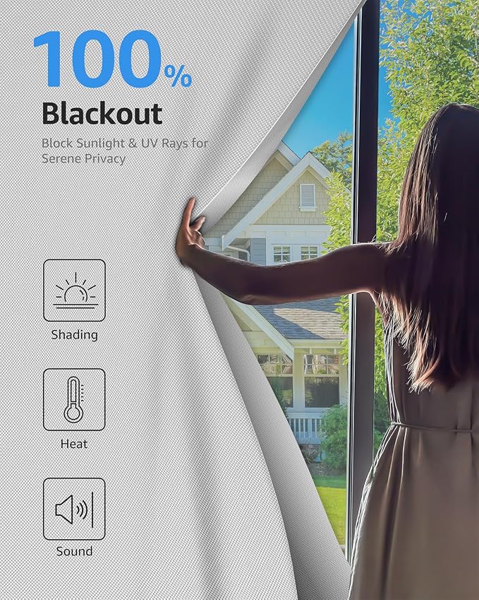 Sumobaby Blackout Curtains for Bedroom 36"x60" Portable No Drill Black Out - Image 2