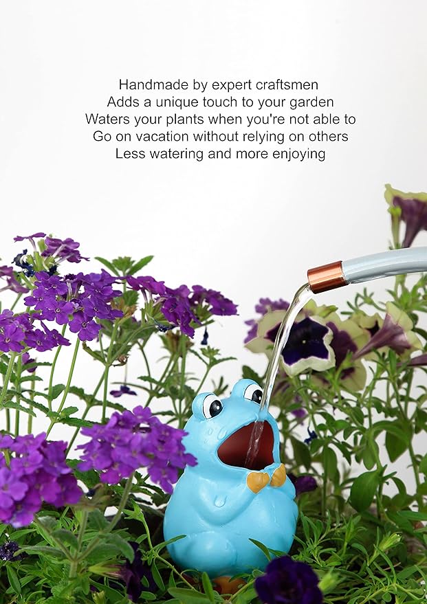 Terracotta Plant Self Watering Spikes - Set of 3 Terracotta Self Watering Bulbs, Self Watering Stakes, Self Watering Globes for Pot Plants (Frogs Painted, Large)