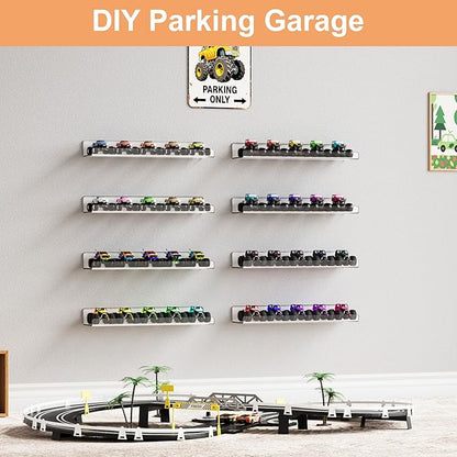 upsimples 14 Pack Acrylic Shelves Wall Organizer and Storage, Toy Cars - Image 2