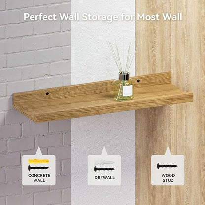 Boswillon 35.3 Inches Long Floating Shelves, 2 Set Rustic Wall Shelf - Image 6