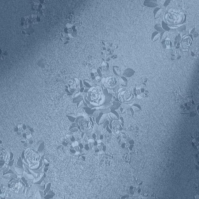 Erfoni 394"x17.7" Grey Blue Floral Embossed Wallpaper by Erfoni