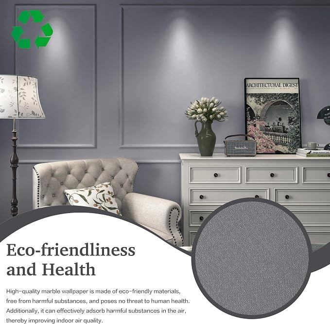 Dimoon 17.7''x236'' Peel and Stick Wallpaper Grey Contact Paper - Image 5