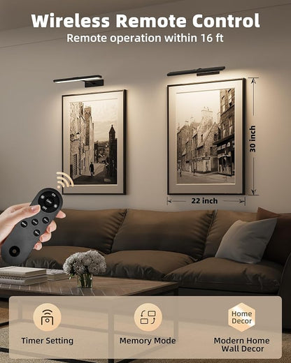 EZVALO Picture Light for Wall, 4800mAh Rechargeable Wireless Battery Lights for - Image 4