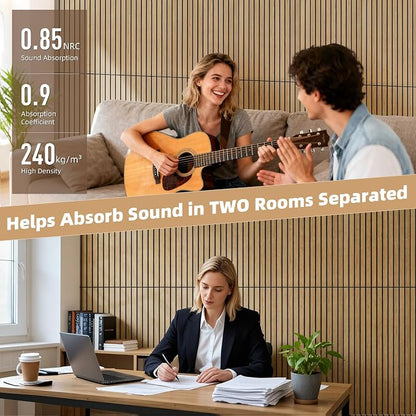 TO-TH Wood-Look Sound Panels, 4 Pack 47.2” x 23.6” Soundproof Wall Panels - Image 4