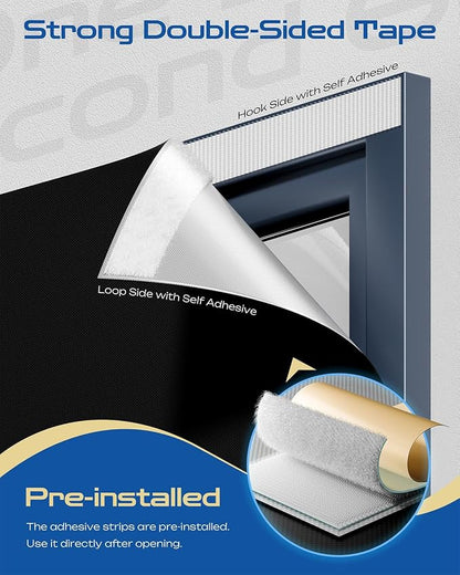 39" W x 54" L 100% Blackout Curtains, Total Darkness No-Drill Black Out Window - Image 2