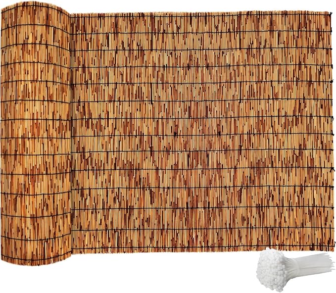 Natural Reed Fencing, Decorative Bamboo Fence Rolls Handwoven Friendly Sun Shade by Unknown