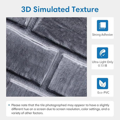COMSTICKC 3D Faux Brick Wall Panels Peel and Stick Tiles, Small Size Thin PVC - Image 4
