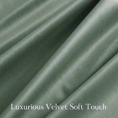 NICETOWN Green Velvet Curtains 96 inches Long 2 Panels - Image 3