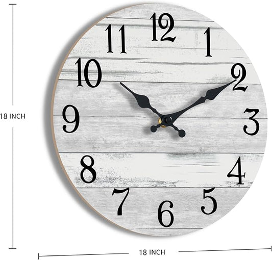 KECYET Wall Clock Battery Operated 18 Inch Large Gray Silent Non Ticking - Image 2
