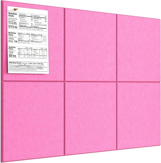 MaxGear Large Cork Board for Wall 36" x 24", 6 Pack Felt Wall Tiles by MaxGear