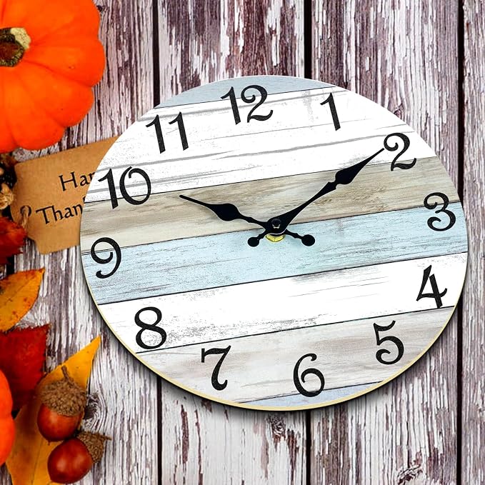 CHYLIN Wall Clock 14 Inch Bathroom Clock, Rustic Wall Clocks Battery Operated - Image 5
