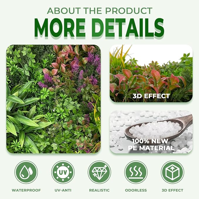 Artificial Grass Wall Roll Panels: 48''x120''Boxwood Hedge Panels, UV-Anti - Image 3