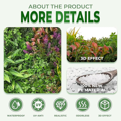 Artificial Grass Wall Roll Panels: 80''x120''Boxwood Hedge Panels, UV-Anti - Image 3
