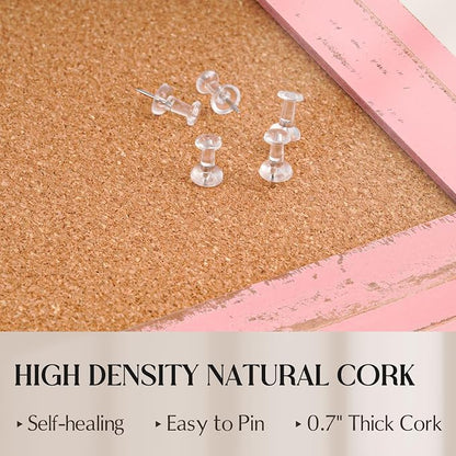 Cork Bulletin Board, Hanging Pin Board Tack Board - Image 4