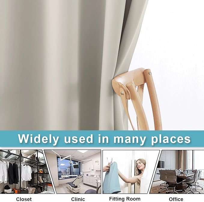 RYB HOME Temporary Doorway Curtains Blackout Privacy Room Divider Curtains - Image 5