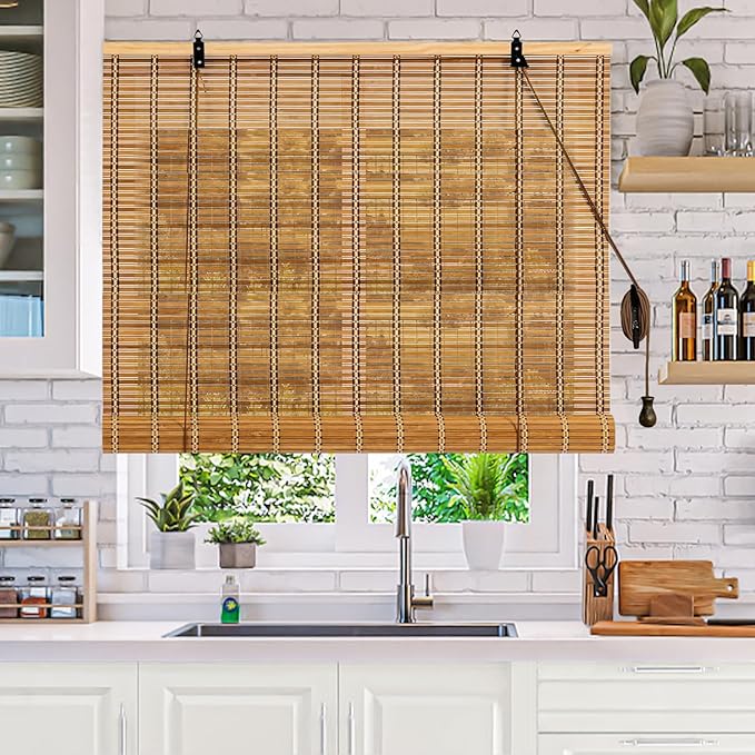 30x72 Inch Bamboo Blinds for Interior Windows, UV Protection Roman Bamboo - Image 3