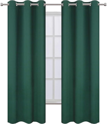 LEMOMO Green Blackout Curtains 34 x 84 Inch Length/Set of 2 Curtain - Image 2
