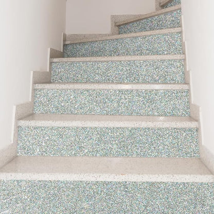 CHIHUT Peel and Stick Silver Holographic Glitter Wallpaper - Image 4