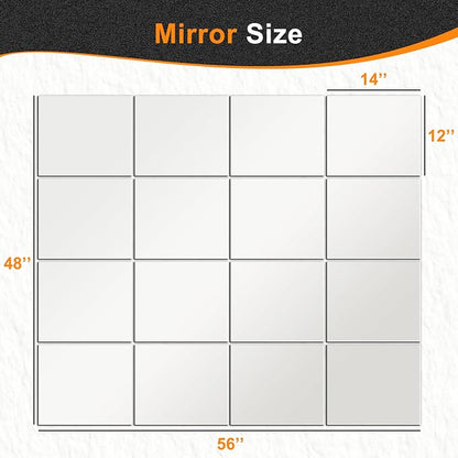 Delma Home Gym Mirror Tiles, Large Wall Mirror - Image 4