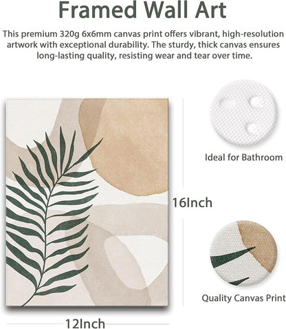 HesenDot Abstract Botanical Wall Art Set of 3, 30x40CM Neutral Plant Framed - Image 3