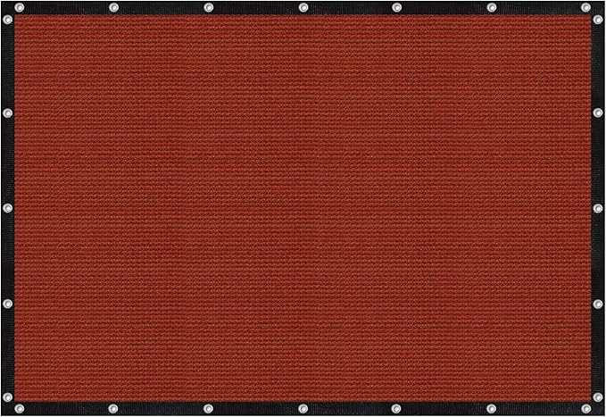 VICLLAX Shade Fabric Sun Shade Cloth with Every 2 FT Grommets for Patio Garden Pergola Cover Canopy 9x16 FT, Rust Red