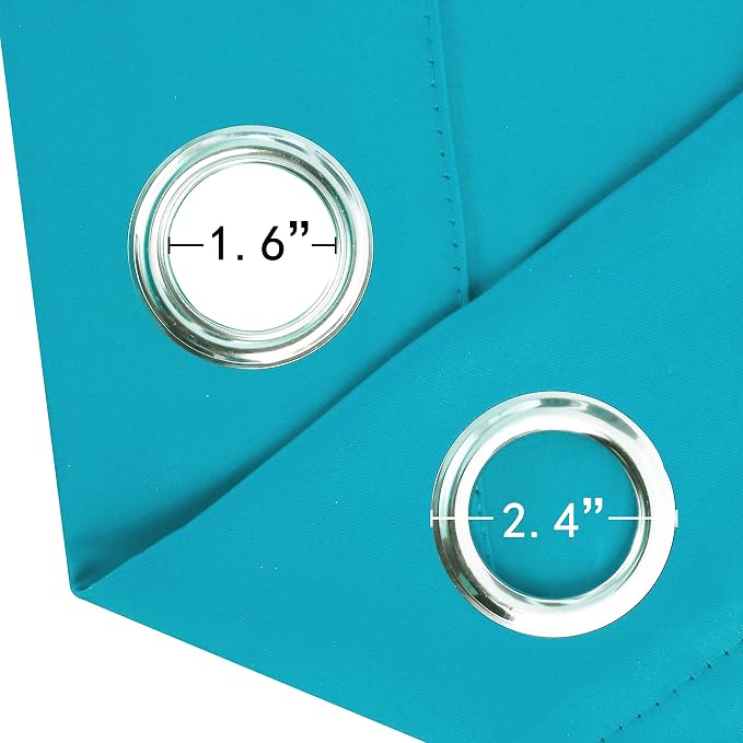 LEMOMO Blackout Curtains 66 x 95 inch/Teal Curtains Set of 2 Panels/Thermal - Image 6