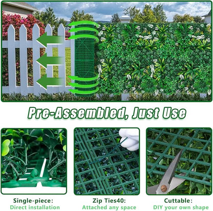 Grooy Artificial Hedge Grass Wall, Boxwood Panels 40"x120", UV Protected - Image 6