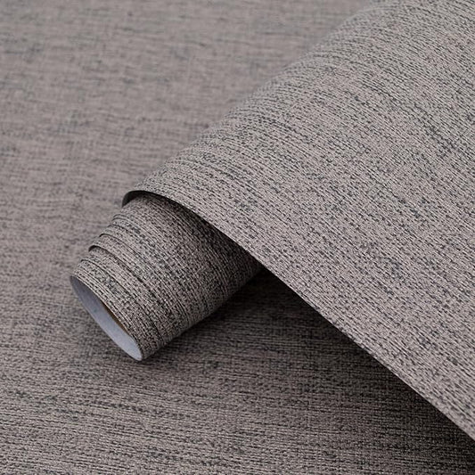 Yancorp 10ft Textured Fabric Wallpaper Faux Grasscloth Light Brown Peel and by YancorpHomeDecor