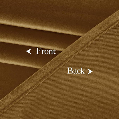 NICETOWN Gold Brown Velvet Curtains 2 Panels, Luxury and Soft Backdrops - Image 8