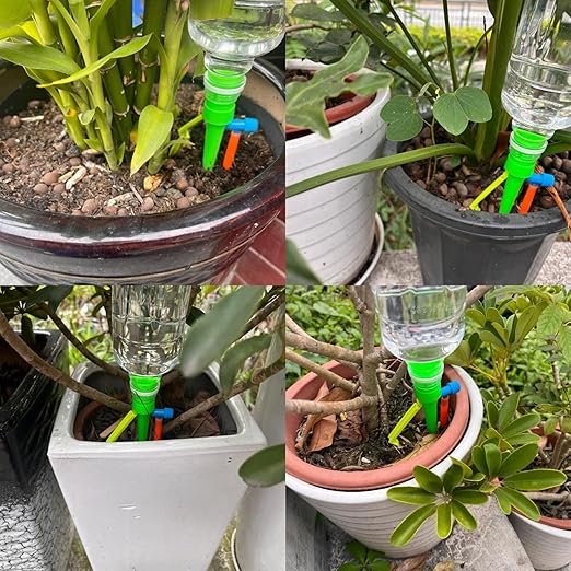 New Upgrade Plant Self Watering Spikes Devices, Plant Drip Irrigation System with Slow Release Control Valve Switch - Adjustable Watering Devices for Outdoor Indoor Garden Plants (16, Orange+Green)
