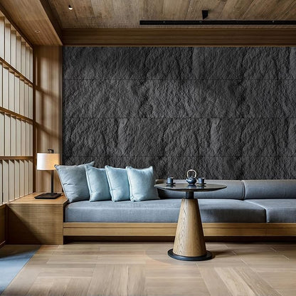 KASARO PU 3D Faux Stone Wall Panels, Cement Texture Accent - Image 3