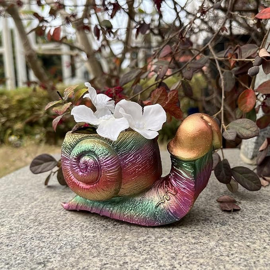 Snail Planter Turtle Planter, Vintage Retro Flower Plant pots for Indoor & Outdoor Plants, Unique Flower Pot for Succulent Plants Live, Snail Decor for Fun Planting Experience (Snail)