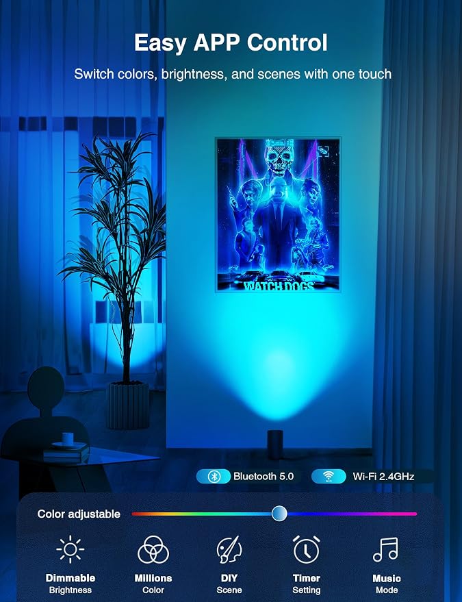 SUNVIE 2 Pack Smart Floor Can Light 5W RGBW Color Changing Uplighting Indoor - Image 2
