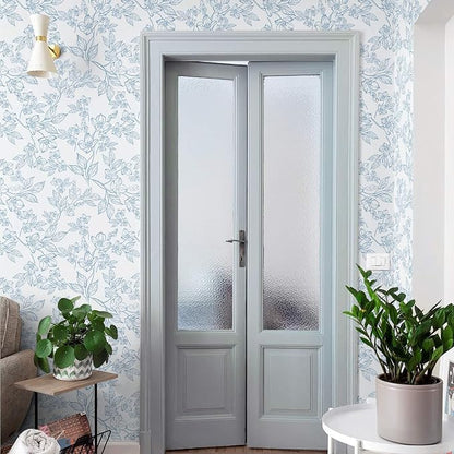 Ismoon Vintage Floral Peel and Stick Wallpaper White and Blue Wallpapaer - Image 5