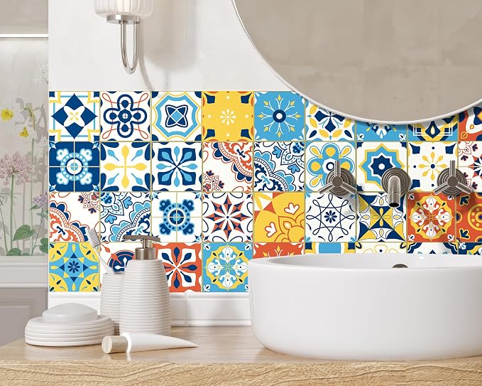 FLFK Wall Border Tile Stickers Peel and Stick Wallpaper Border - Image 5