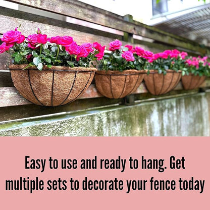 LaLaGreen Wall Hanging Planters, 2 Pack, 12 Inch Wall Mounted Flower Baskets - Image 4