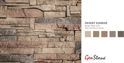 GenStone Faux Stacked Stone 90 Degree Inside Corner Panel 22.5" x 12" in Desert - Image 4