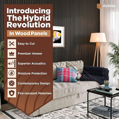 Avana Acoustic Wood Wall Panels – 93.2x11.25 Inch Panels – Fits 94x12 Layout – - Image 2
