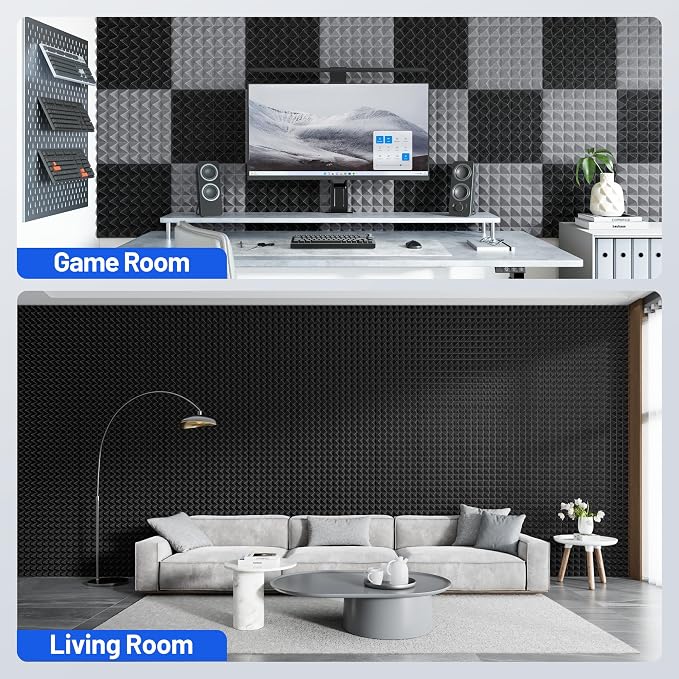 48 Pack Pyramid Sound Proof Foam Panels - Image 7