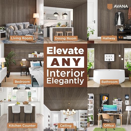 Avana Modern Acoustic Wood Wall Panels – 47.2 X 12.6 Inch Walnut Acoustic - Image 3
