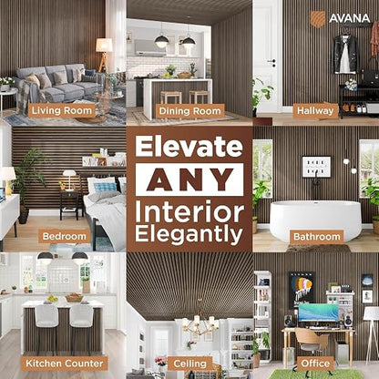 Avana Modern Acoustic Wood Wall Panels – 47.2 X 12.6 Inch Walnut Acoustic - Image 3